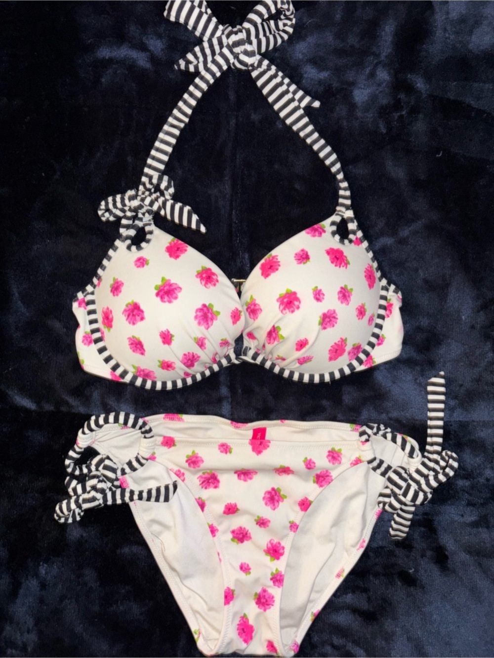 Victoria's Secret Floral Bikini Set in Pink & White Size S/P Like New